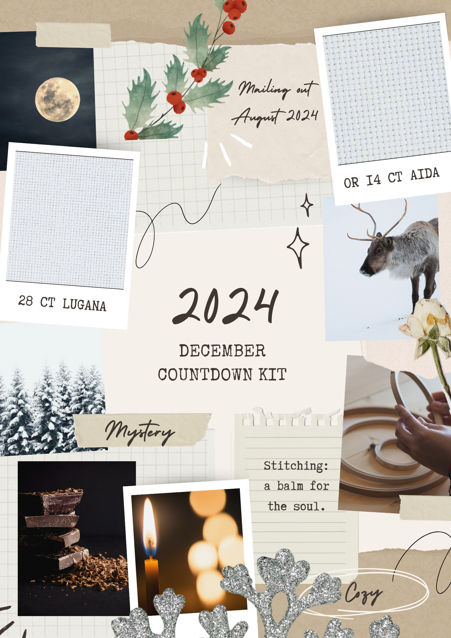 2024 December Holiday Countdown PATTERN ONLY