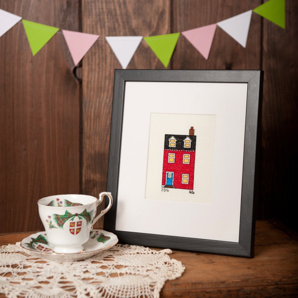 Red Mansard Jelly Bean Row House - DIGITAL Pattern